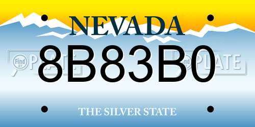 8B83B0 Nevada License Plate