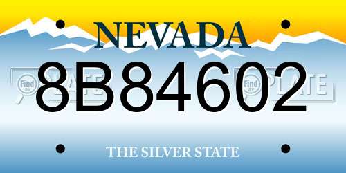 8B84602 Nevada License Plate