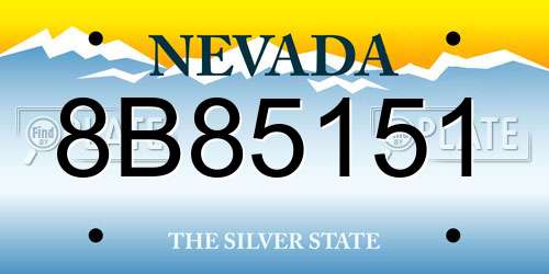 8B85151 Nevada License Plate