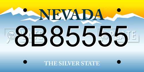 8B85555 Nevada License Plate