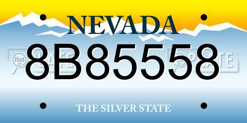 8B85558 Nevada License Plate
