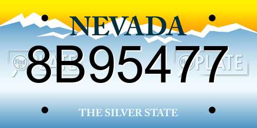 8B95477 Nevada License Plate