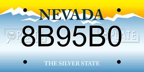 8B95B0 Nevada License Plate