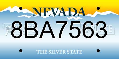 8BA7563 Nevada License Plate