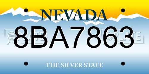 8BA7863 Nevada License Plate