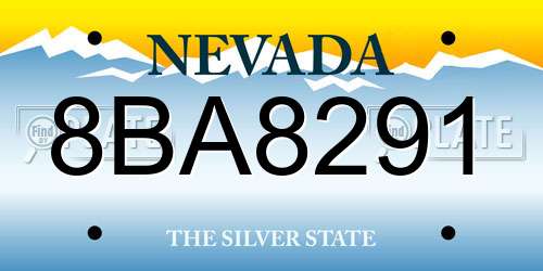 8BA8291 Nevada License Plate