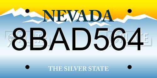 8BAD564 Nevada License Plate