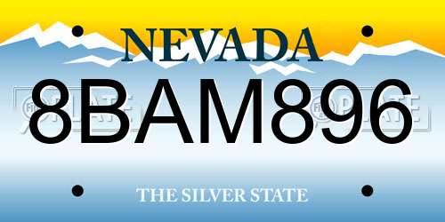 8BAM896 Nevada License Plate