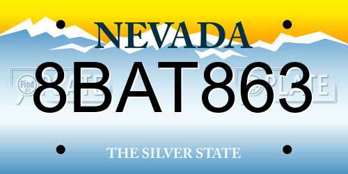 8BAT863 Nevada License Plate
