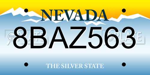 8BAZ563 Nevada License Plate