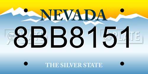 8BB8151 Nevada License Plate