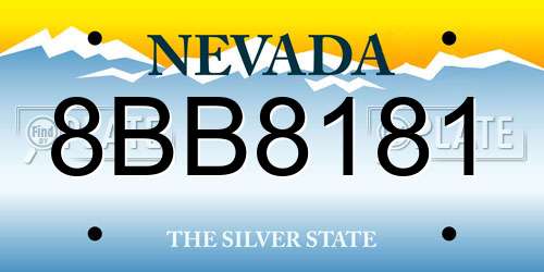 8BB8181 Nevada License Plate