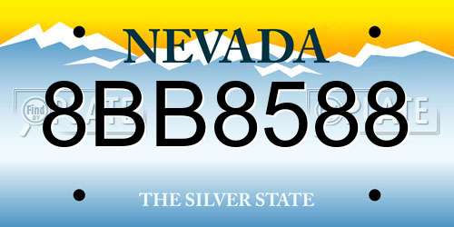 8BB8588 Nevada License Plate