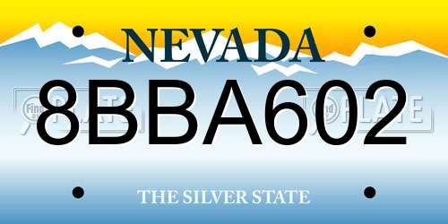 8BBA602 Nevada License Plate