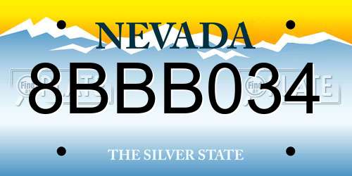 8BBB034 Nevada License Plate