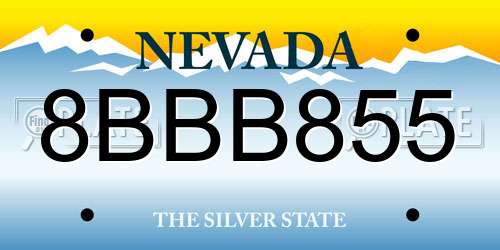 8BBB855 Nevada License Plate