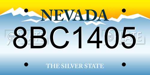 8BC1405 Nevada License Plate