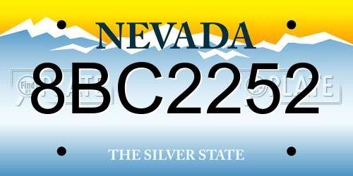 8BC2252 Nevada License Plate