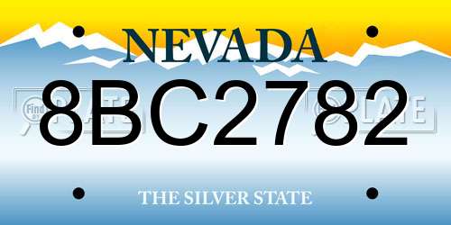 8BC2782 Nevada License Plate