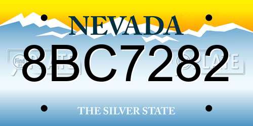 8BC7282 Nevada License Plate