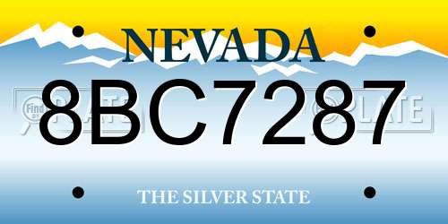 8BC7287 Nevada License Plate