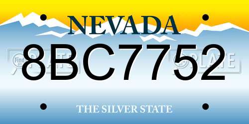 8BC7752 Nevada License Plate