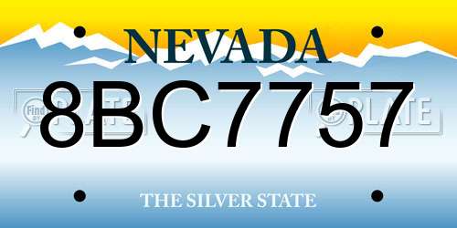 8BC7757 Nevada License Plate