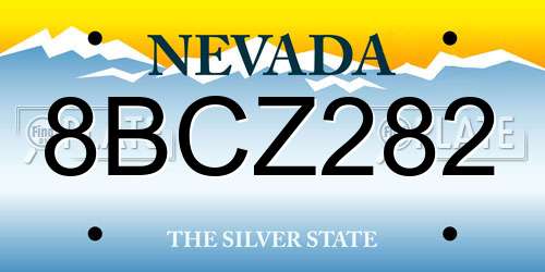 8BCZ282 Nevada License Plate