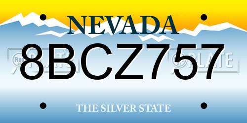 8BCZ757 Nevada License Plate