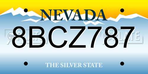 8BCZ787 Nevada License Plate