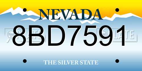 8BD7591 Nevada License Plate