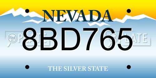 8BD765 Nevada License Plate