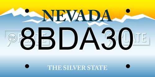 8BDA30 Nevada License Plate