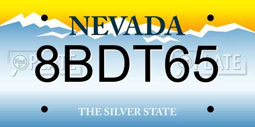 8BDT65 Nevada License Plate