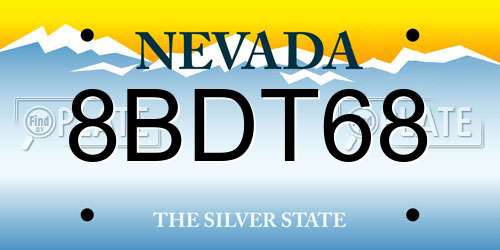 8BDT68 Nevada License Plate