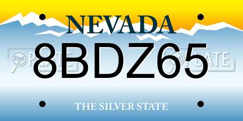 8BDZ65 Nevada License Plate