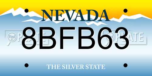8BFB63 Nevada License Plate