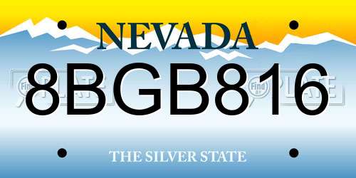 8BGB816 Nevada License Plate