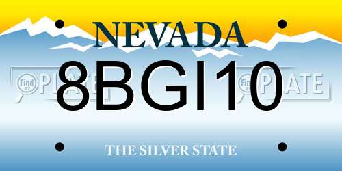 8BGI10 Nevada License Plate