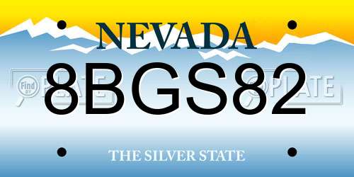 8BGS82 Nevada License Plate