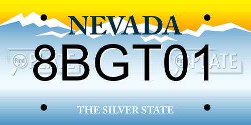 8BGT01 Nevada License Plate
