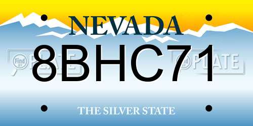 8BHC71 Nevada License Plate