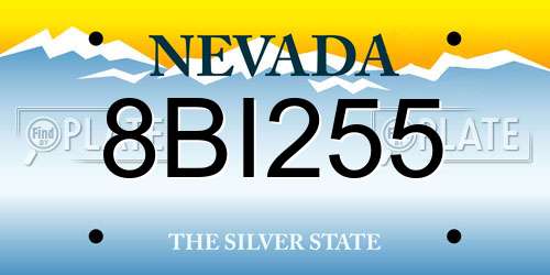 8BI255 Nevada License Plate