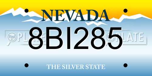 8BI285 Nevada License Plate