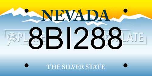 8BI288 Nevada License Plate