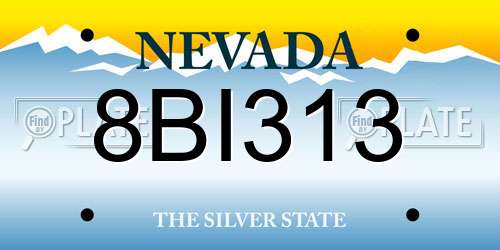 8BI313 Nevada License Plate