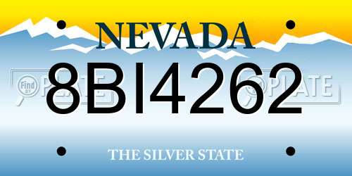 8BI4262 Nevada License Plate