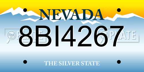 8BI4267 Nevada License Plate