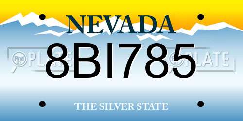 8BI785 Nevada License Plate