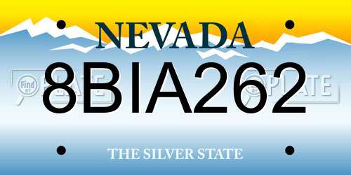 8BIA262 Nevada License Plate